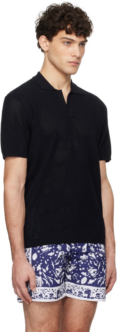 Polo tričko Orlebar Brown Orlebar Brown Roddy Open Knit Polo Čierna | 277989, 1