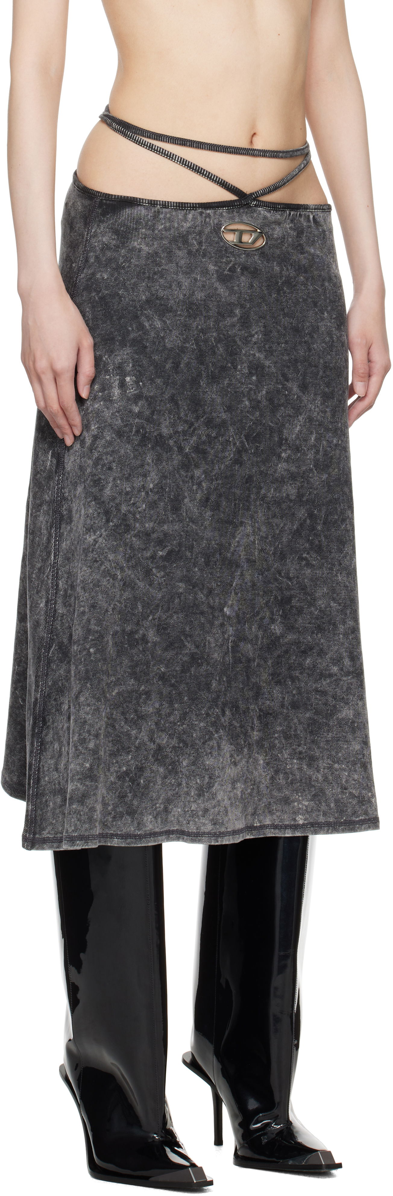 Sukňa Diesel O-Rossi Midi Skirt Čierna | A14422 0KHAS O-ROSSI JUPE, 1