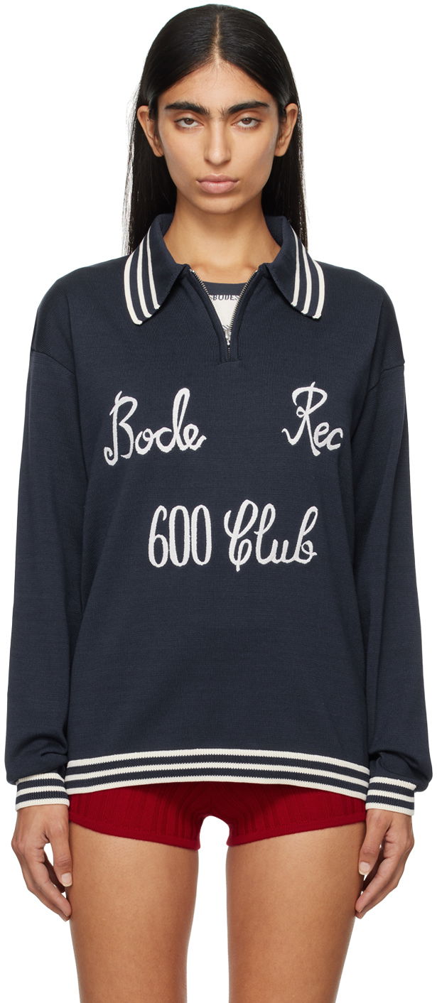 Polo tričko Bode Club Long-Sleeved Polo Navy | MRF24KT005