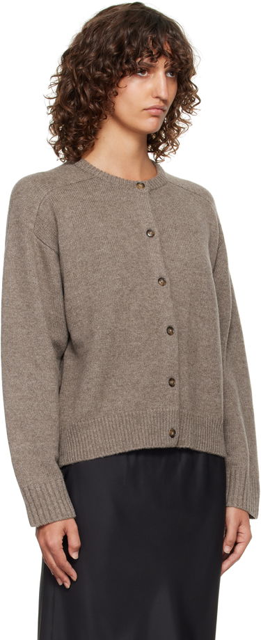 Sveter Loulou de Saison Loulou de Saison Aidar Cashmere Blend Cardigan Hnedá | AIDAR LDS, 4