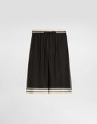 Logo And Stripe-print Vanity Silk Bermuda Shorts