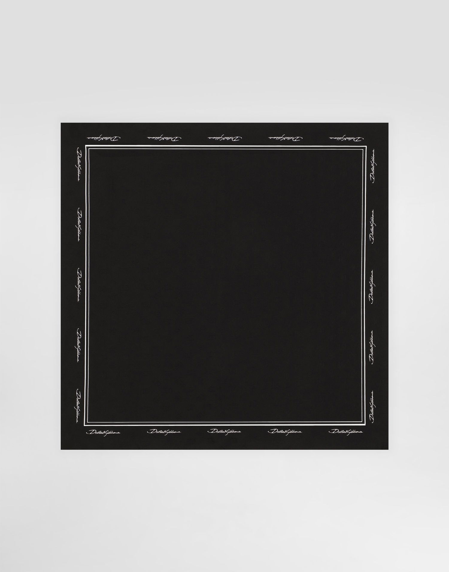 Šál Dolce & Gabbana Dolce & Gabbana Silk Scarf With Logo Print Čierna | GQ348EG0WT8HN9MA, 0