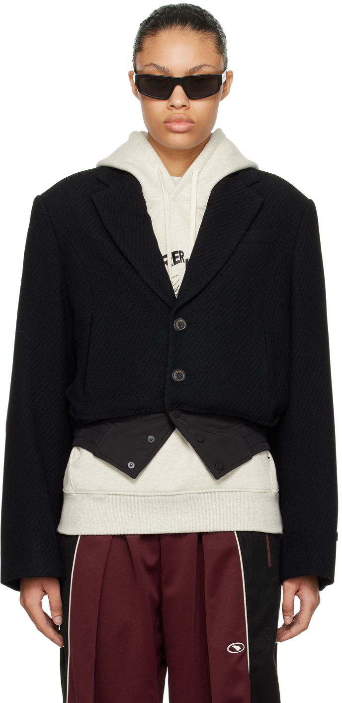 Vesta ADER ERROR Paneled Cropped Blazer Čierna | BMADFWBZ0101BK, 0