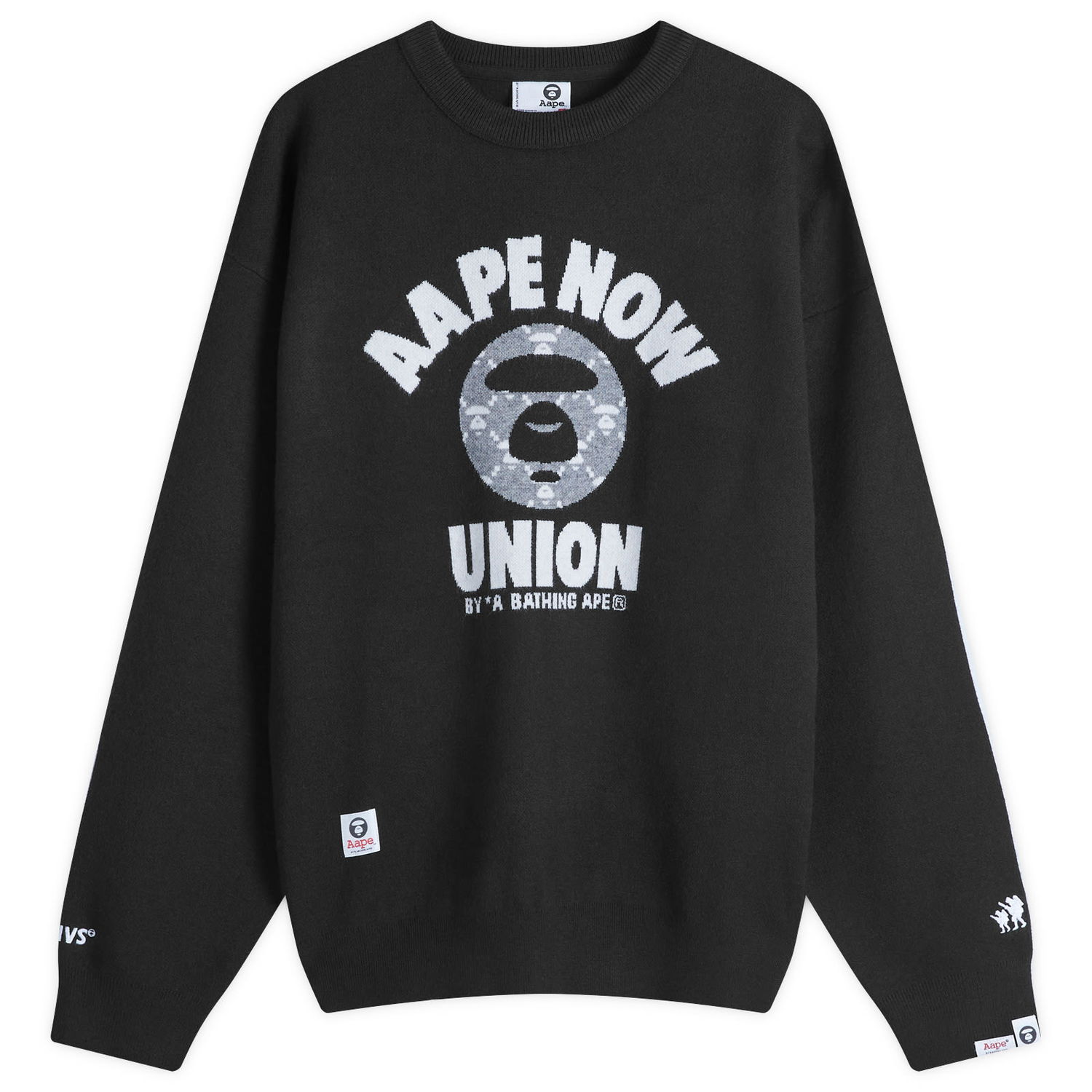 Sveter AAPE by A Bathing Ape AAPE Union Monogram Knit Sweater Čierna | AAPKNMB370XXNBKX, 0