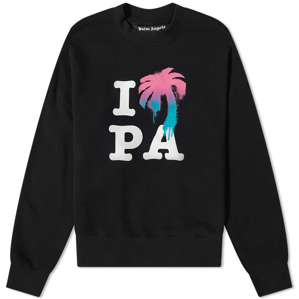Mikina Palm Angels I Love PA Crew Sweat Čierna | PMBA026S23FLE0021084, 0