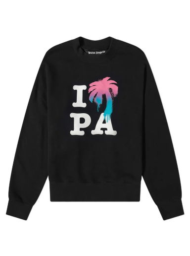 Mikina Palm Angels I Love PA Crew Sweat Čierna | PMBA026S23FLE0021084