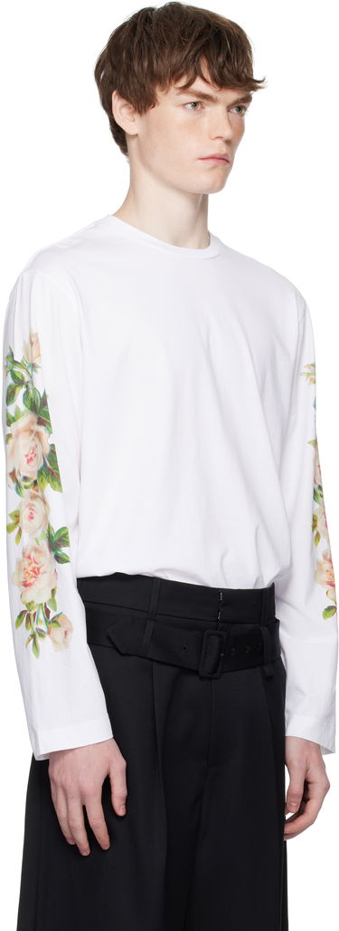 Tričko Simone Rocha Simone Rocha Rose Bouquet Long Sleeve T-shirt Biela | 5194P52-M 0569, 1