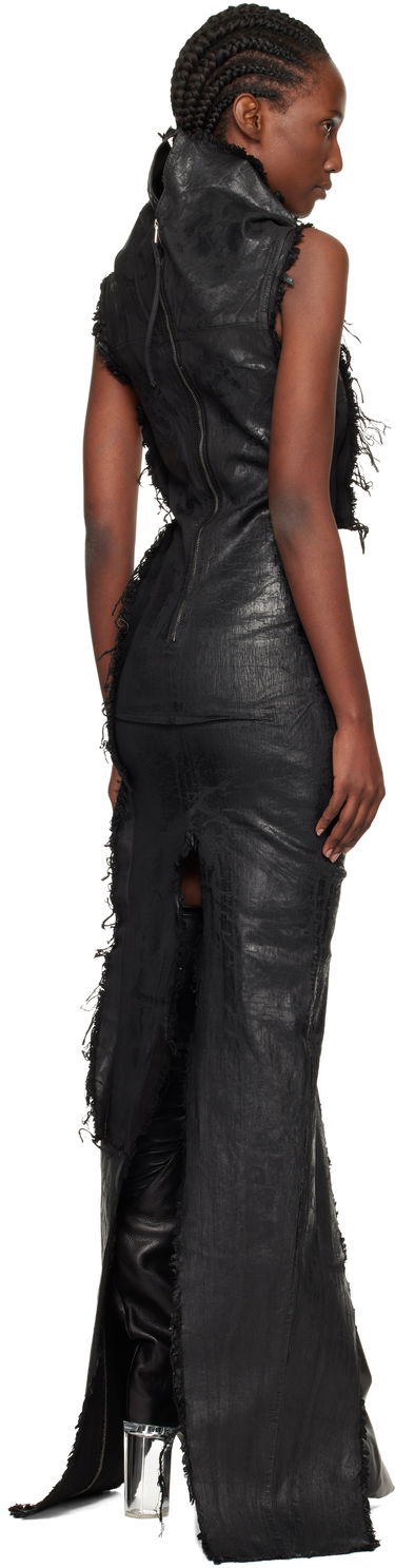 Šaty Rick Owens Distressed Raw-Edge Cowl-Neck Sleeveless Concordians Etna Maxi Dress Čierna | RO02E4598 SBMC99, 2