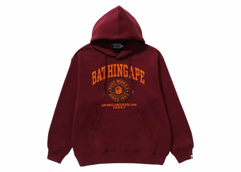 Mikina BAPE BAPE College Graphic Pullover Hoodie Burgundy Vínová | 1J80-114-057