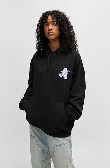 Mikina BOSS HUGO Street-Food Graphic Hoodie Čierna | 50532264, 1
