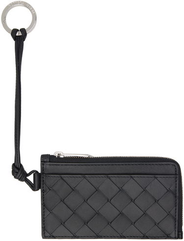 Peňaženka Bottega Veneta Intrecciato L-Zippered Leather Card Holder Šedá | 775544VCPQ3, 0