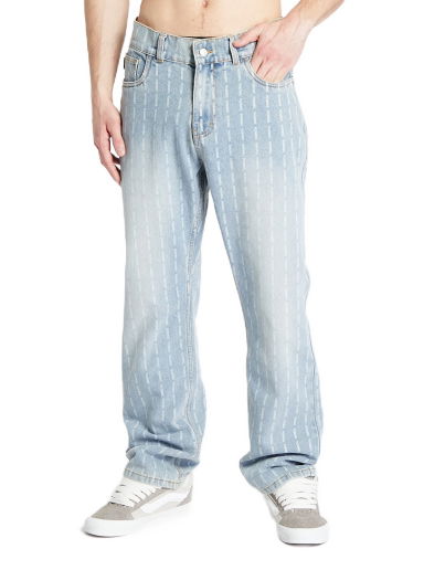 Džínsy Pleasures Impact Pinstripe Denim Jeans Tyrkysová | P23W005 BLUE