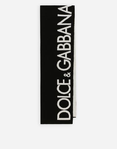Šál Dolce & Gabbana Dolce & Gabbana Wool Knit Scarf with Jacquard Logo Čierna | LBKAD5JCVM6N0000, 0