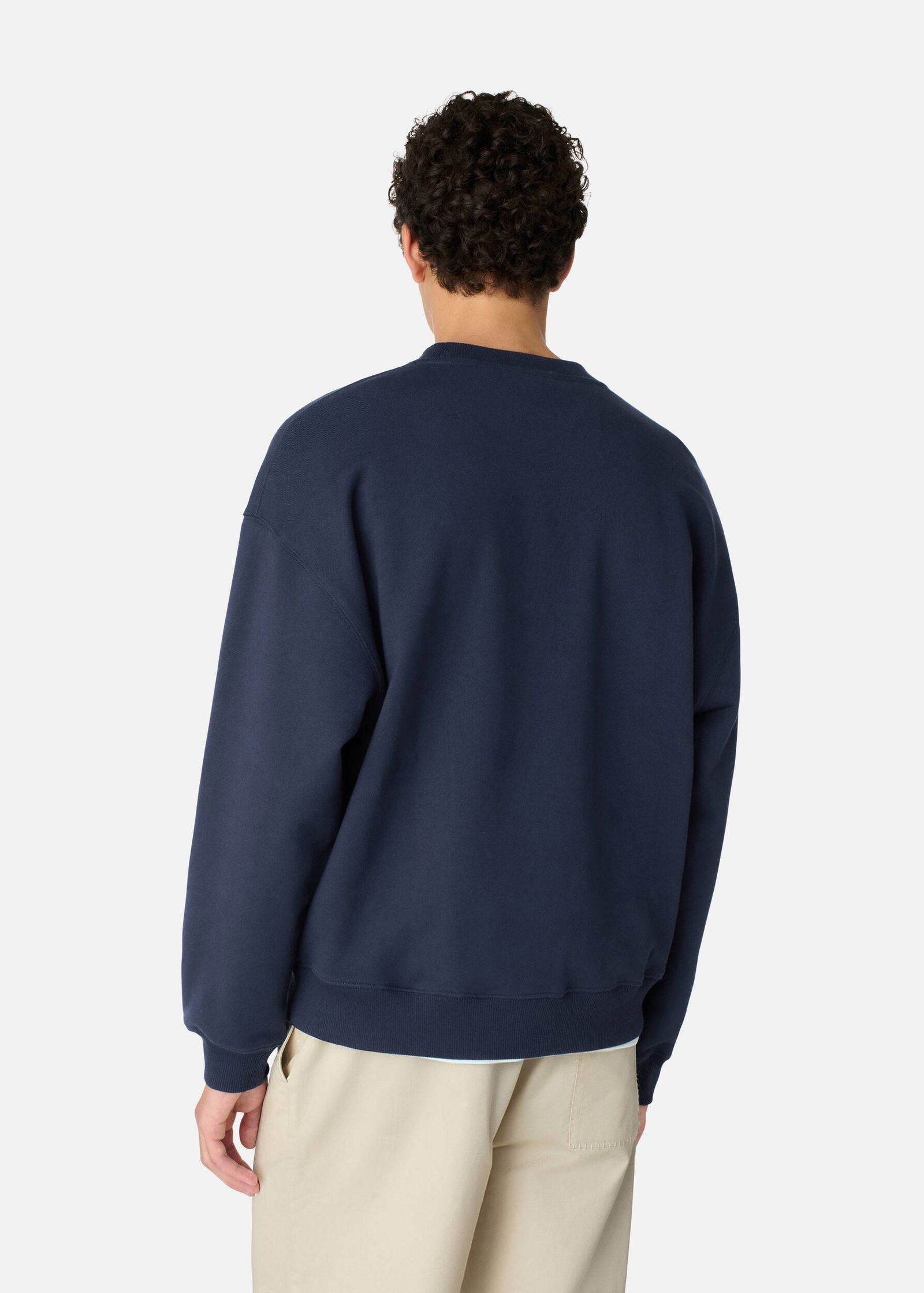 Navy Blue Embroidered Sweatshirt