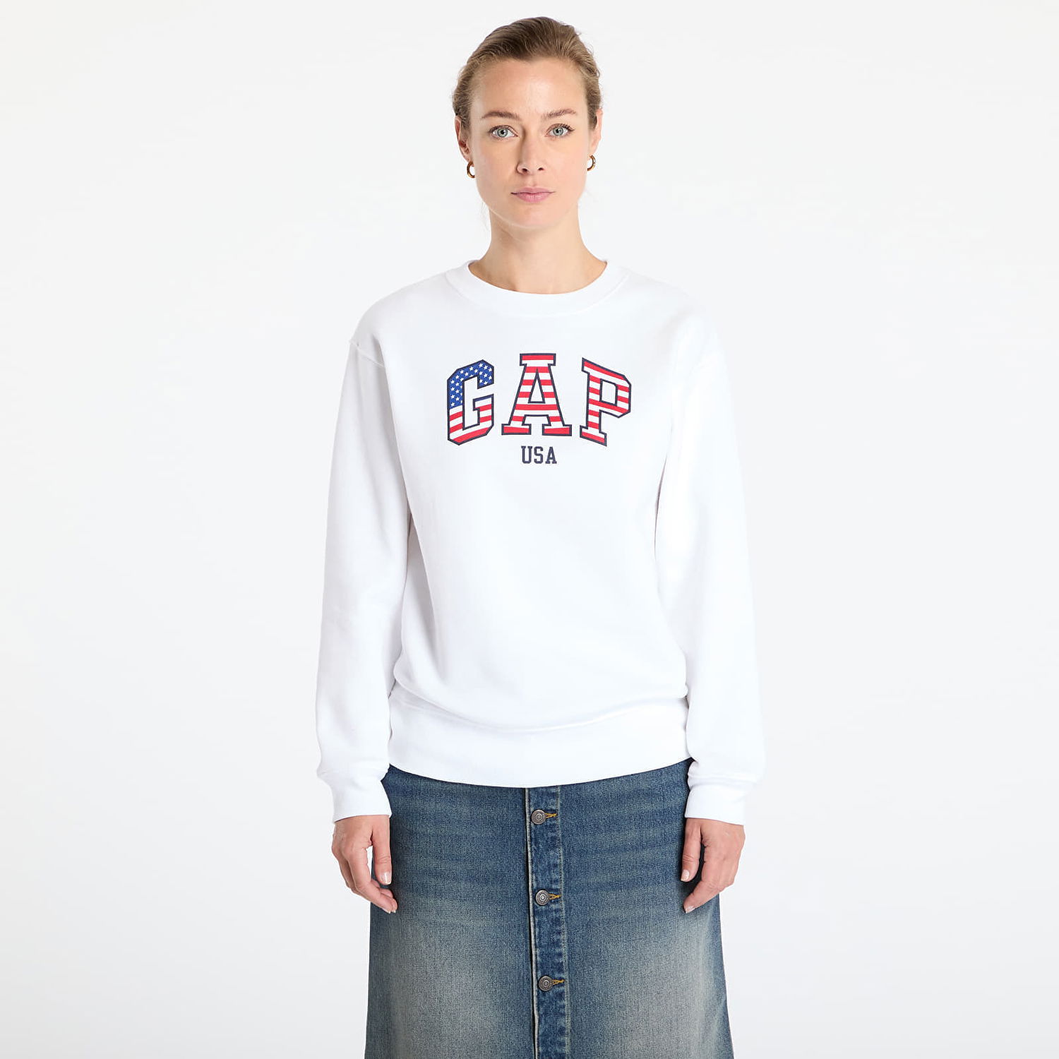 Mikina GAP USA Graphic Sweatshirt Biela | 554936-32, 0