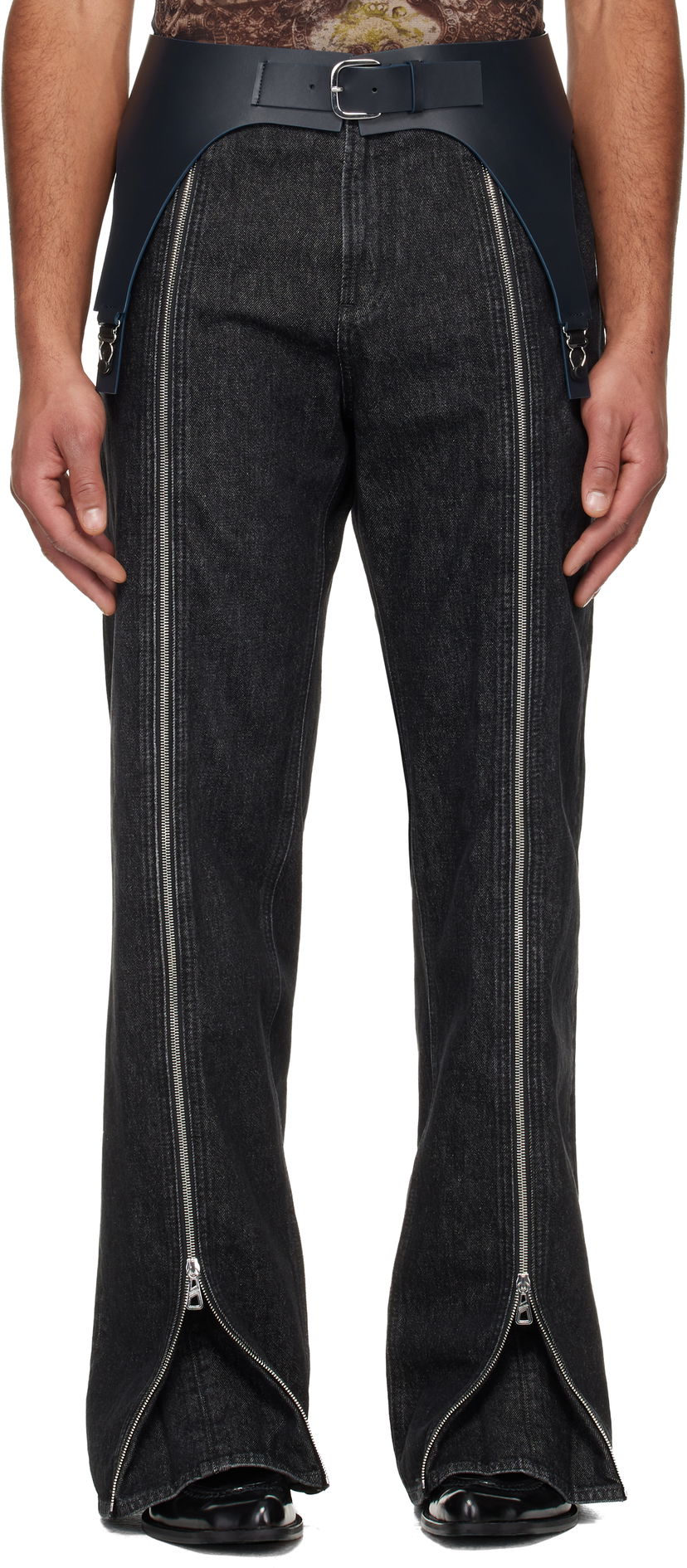 Opasok Jean Paul Gaultier Leather Garter Belt 'The Garter' Čierna | 25/04-W-AC040-L037-59