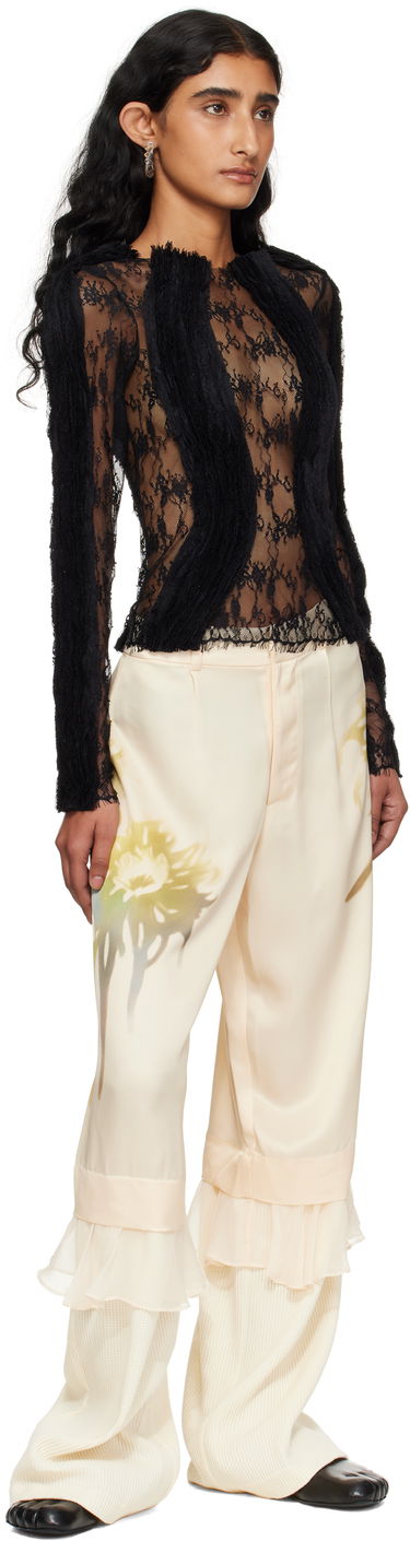 Tričká a tielka Collina Strada Collina Strada Wavy Lace Top Čierna | XX3303, 3