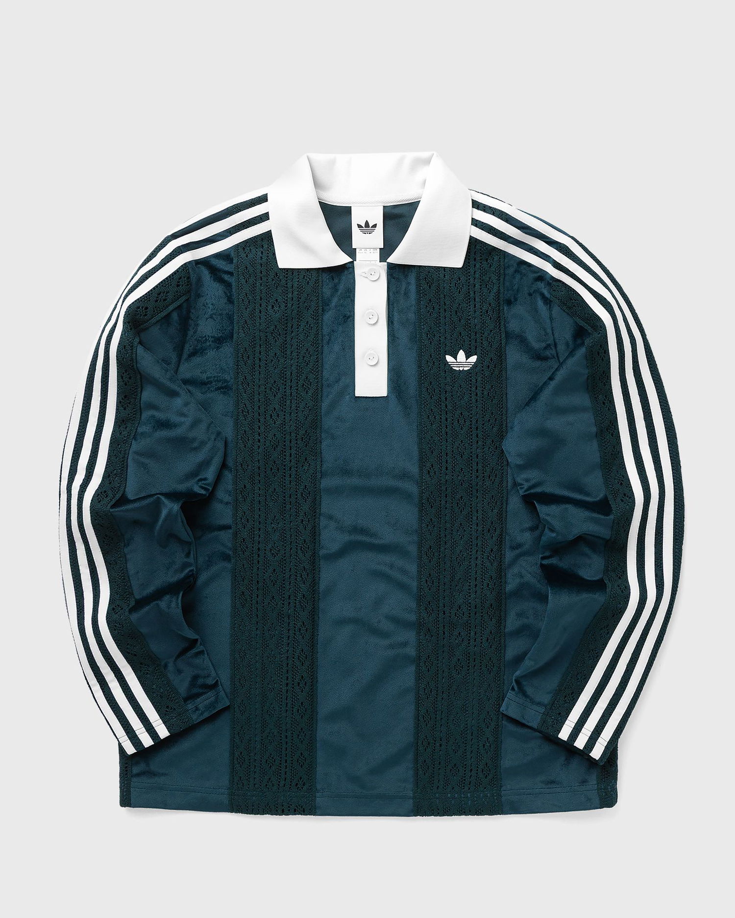 Dres adidas Originals Long Sleeve Polo Jersey with Textured Panels and Three-Stripes Zelené | KS7796, 1
