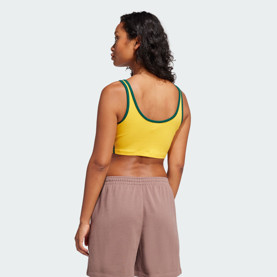 Podprsenka adidas Performance 3-Stripes Crop Sports Bra Žltá | JP2291, 1