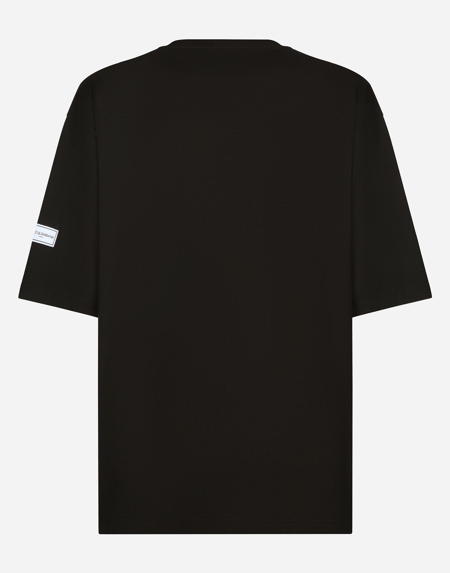 Tričko Dolce & Gabbana Short-sleeved T-shirt With Dg Logo Patch Čierna | G8PN9ZG7M2FN0000, 1