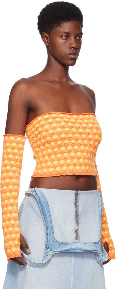 Crop Top ERL ERL Jacquard Tube Top Oranžová | ERL07N102, 1