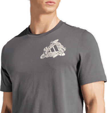 Tričko adidas Performance Football Kicks Graphic Tee Šedá | JD8211, 3