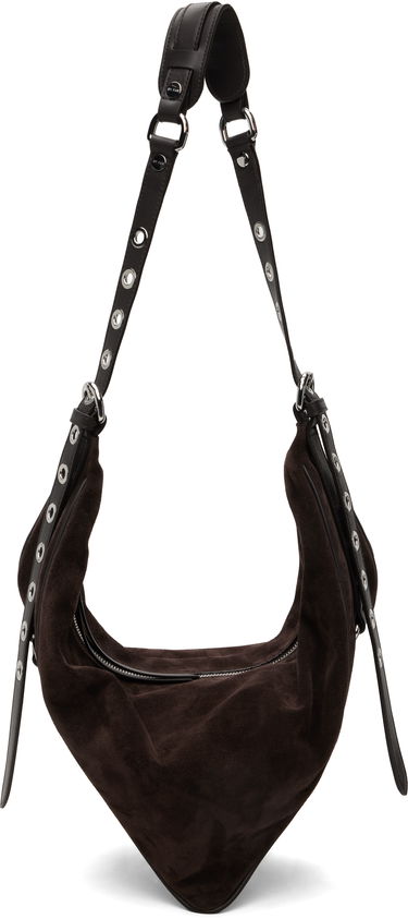 Taška cez rameno BY FAR BY FAR Trayana Suede & Nappa Leather Shoulder Bag Hnedá | MWBSB063MM050BR054PL, 0