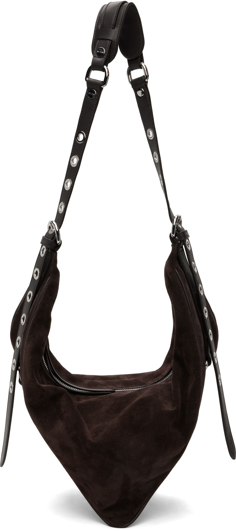 Taška cez rameno BY FAR BY FAR Trayana Suede & Nappa Leather Shoulder Bag Hnedá | MWBSB063MM050BR054PL