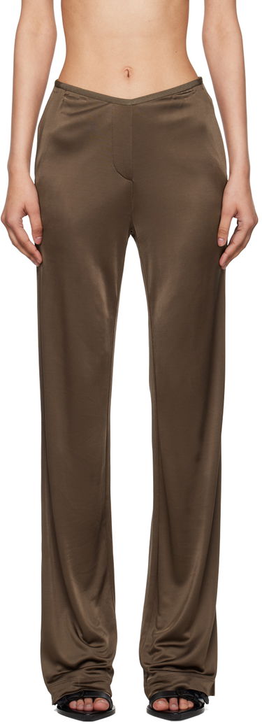 Nohavice Helmut Lang Helmut Lang Car Satin Trousers Hnedá | O02HW205, 0