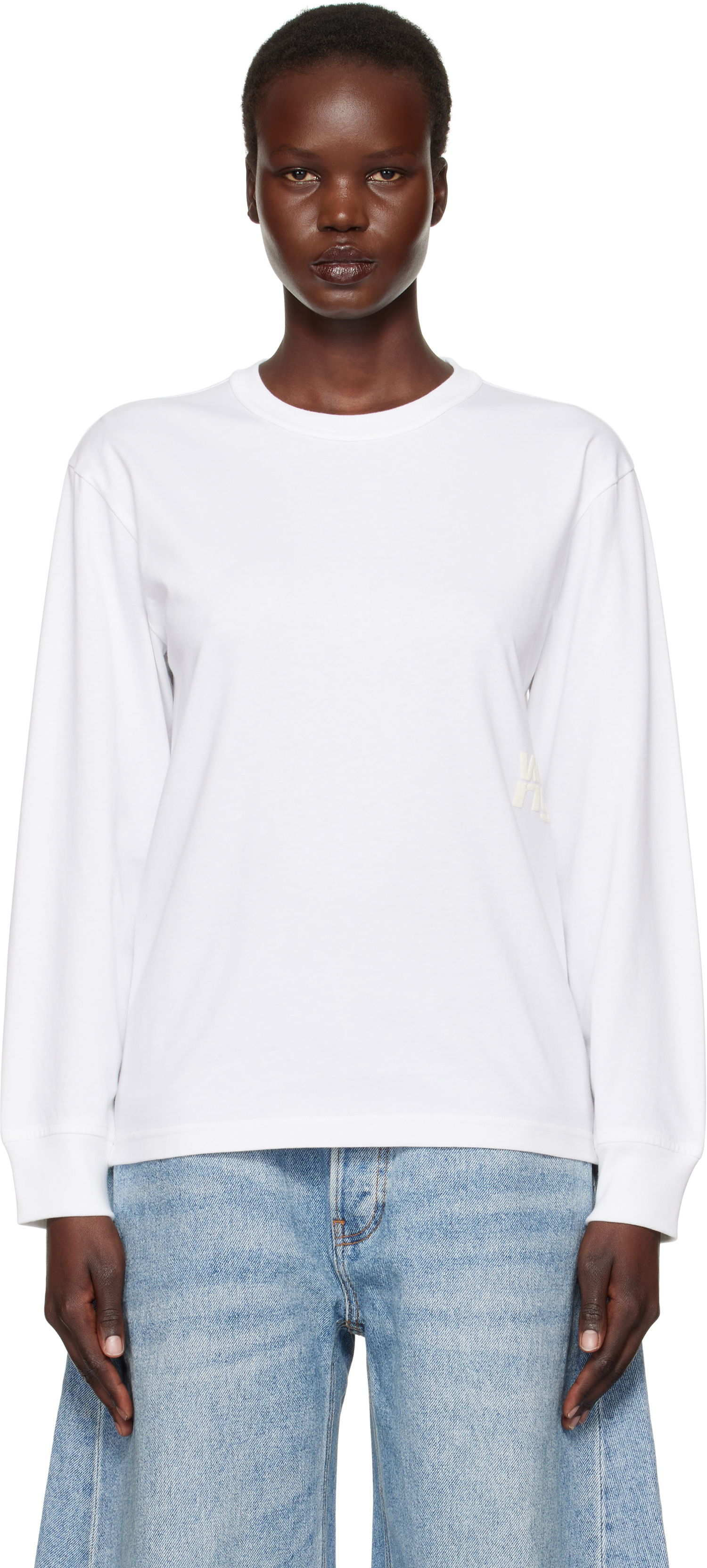 Tričko Alexander Wang Long Sleeve Puff Logo T-Shirt Biela | 4CC3241519, 0