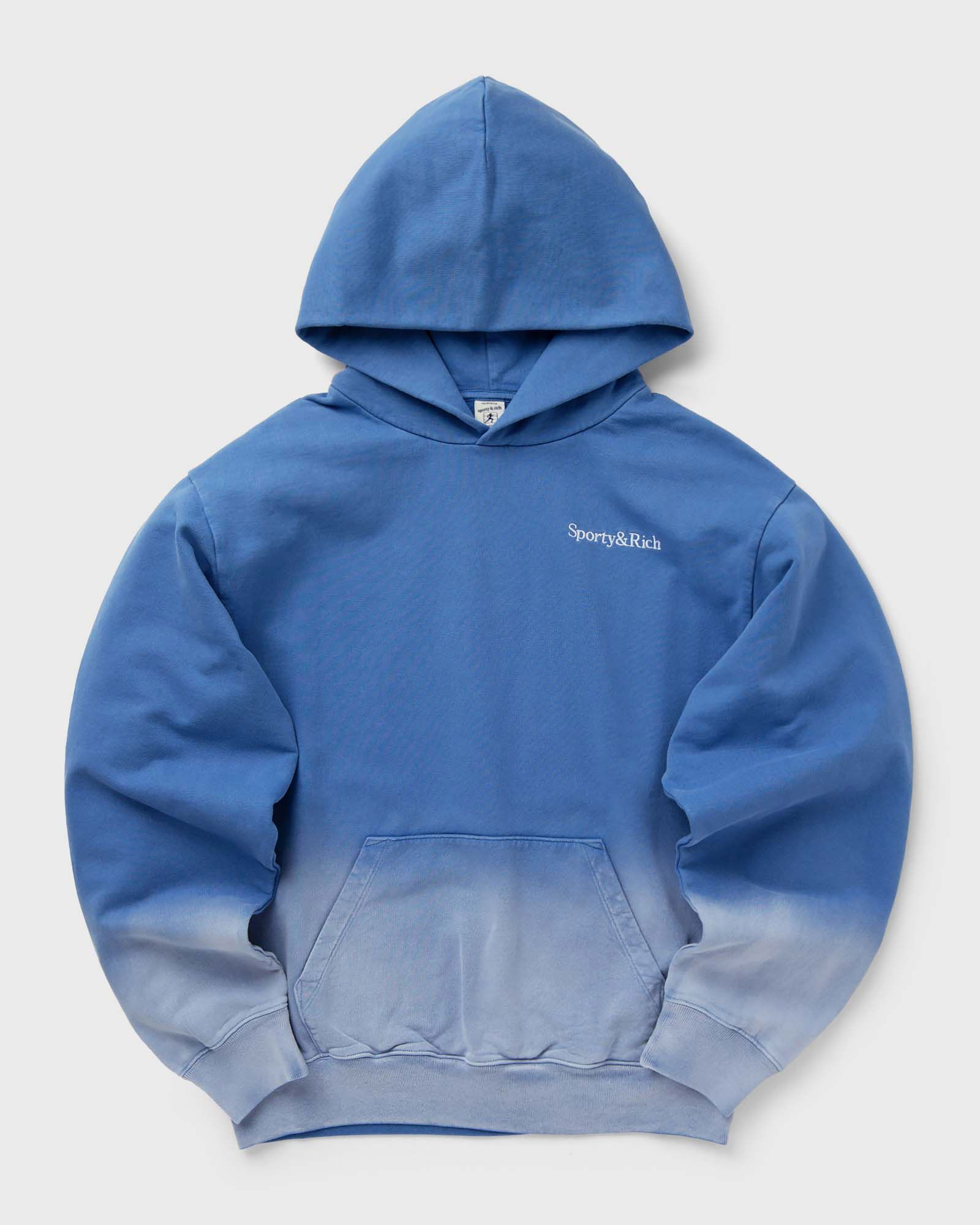 Serif Logo Embroidered Dip Dye Hoodie in L