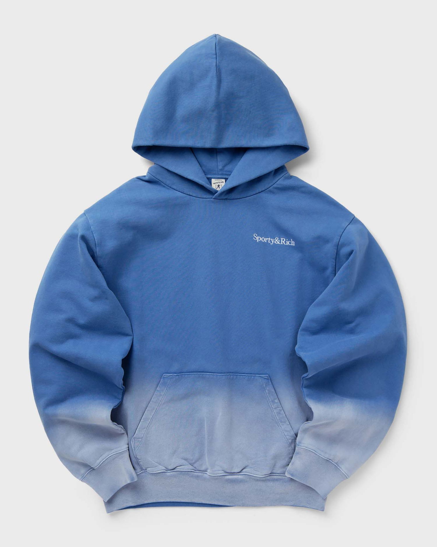 Mikina Sporty & Rich Serif Logo Embroidered Dip Dye Hoodie in L Modrá | WS066S413SD, 0