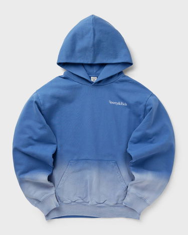 Mikina Sporty & Rich Serif Logo Embroidered Dip Dye Hoodie in L Modrá | WS066S413SD, 0