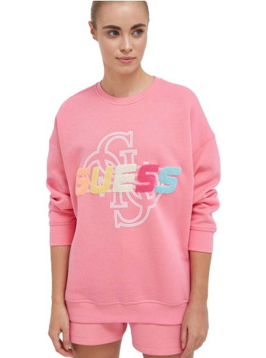 Mikina GUESS Logo Crewneck Ružová | V3GQ12.FL04P