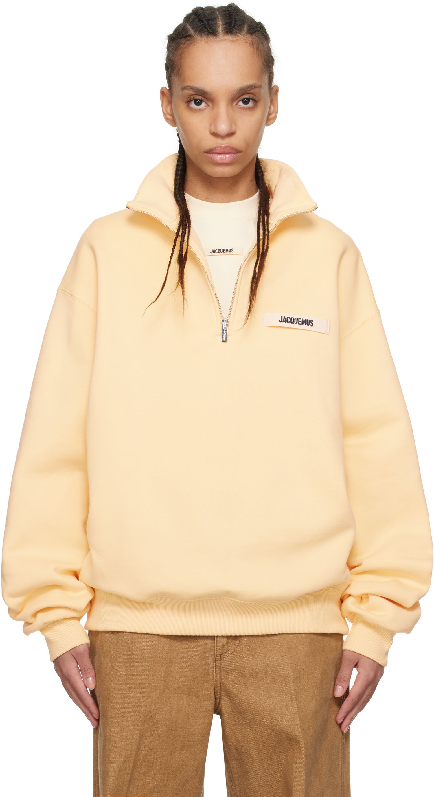 Mikina Jacquemus Jacquemus Gros Grain Zipped Rollneck Sweatshirt Žltá | 25E255JS283-2458, 0