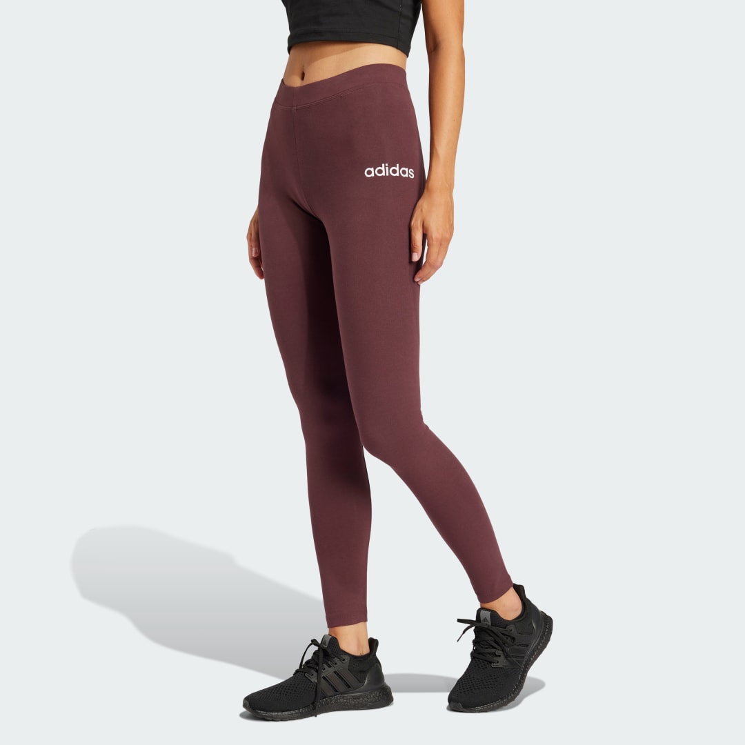 Legíny adidas Performance Linear Cotton Leggings Vínová | JG8619, 0