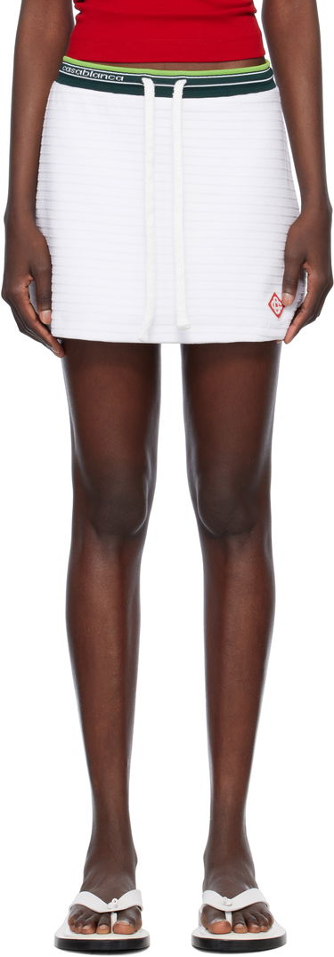Sukňa Casablanca Casablanca Textured Velour Tennis Miniskirt Biela | WS25-SK-144-01, 0
