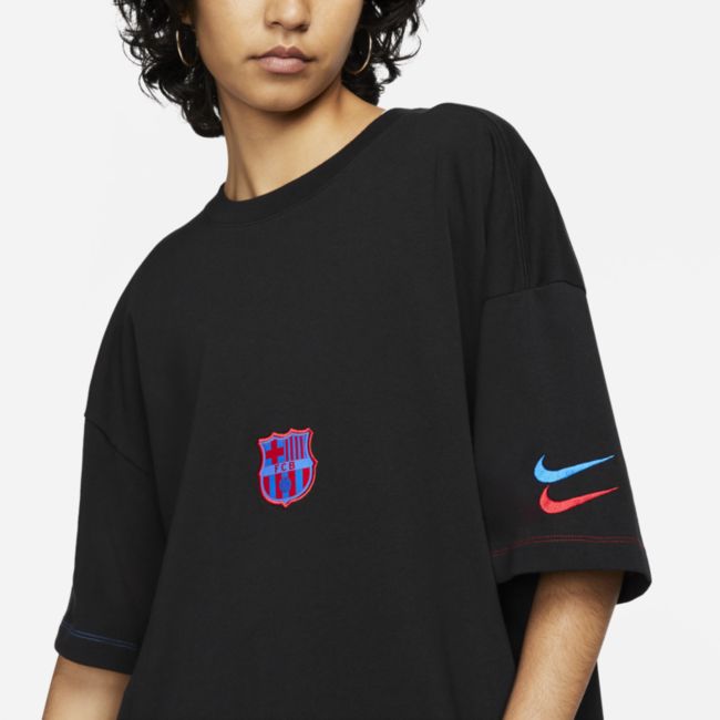 Tričko Nike F.C. Barcelona Collection Essentials Oversized Short-Sleeve Top Čierna | DN3182-010, 1