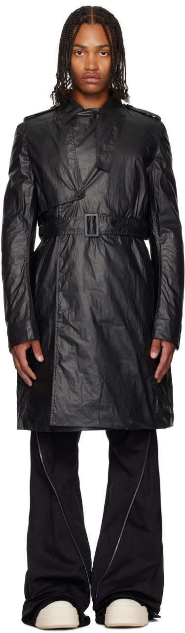Trenčkot Rick Owens Concordians Mastrotrench Belted Crinkled Trench Coat Čierna | RU02E1972 PCT, 0
