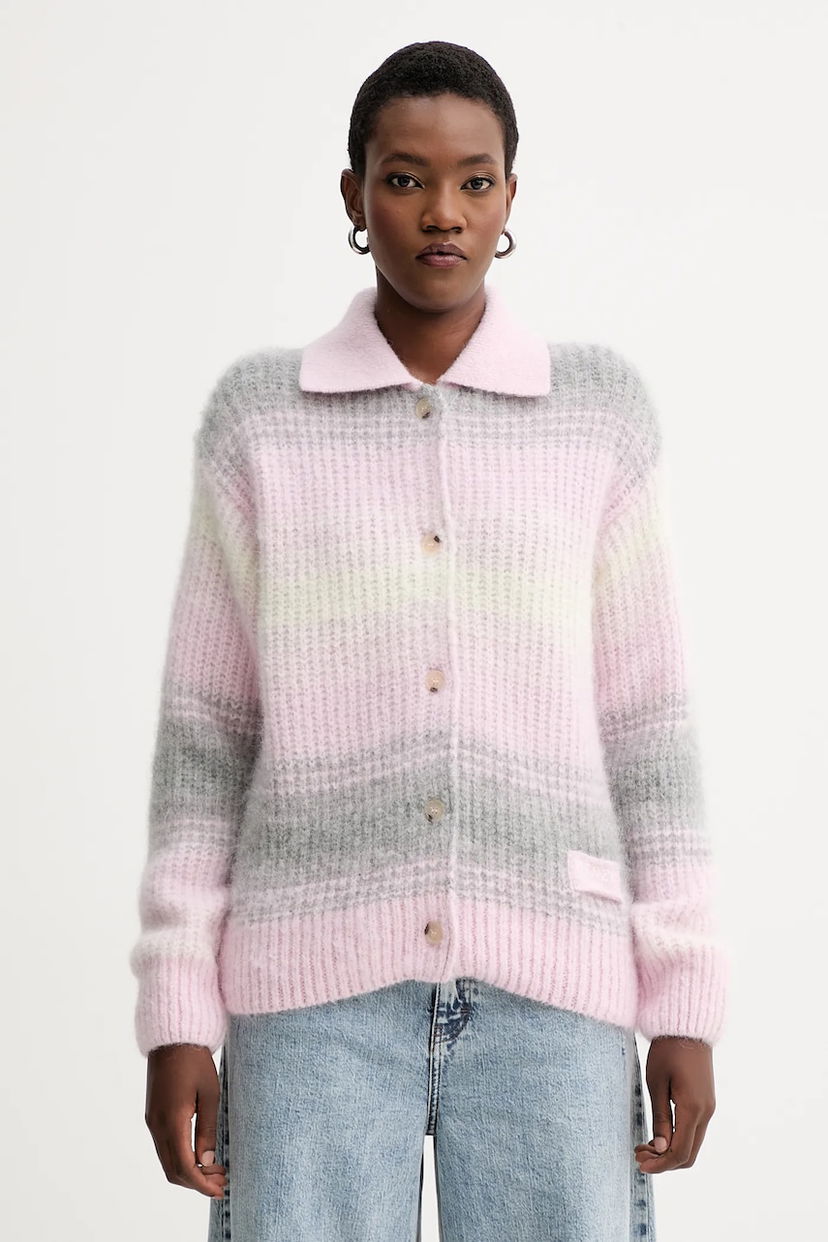 Sveter KENZO Kenzo Striped Knit Cardigan Ružová | FF62CA7043CG