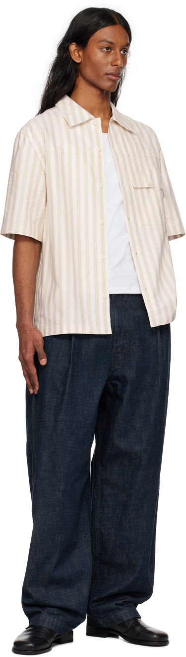 Košeľa MAISON KITSUNÉ Maison Kitsuné Short Sleeve Overshirt Béžová | OM00429WC5045, 3
