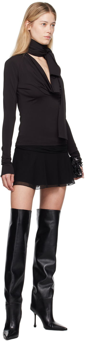 Sukňa Blumarine Blumarine Cowl Neck Long Sleeve Top Čierna | A422C286A, 3