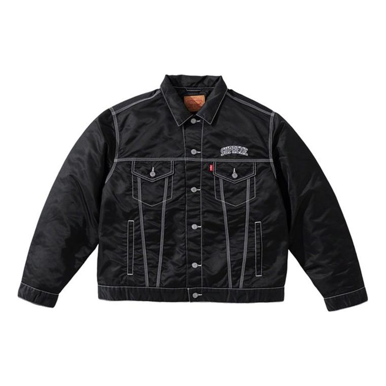 Bunda Supreme Nylon Trucker Jacket Čierna | SUP-FW19-838