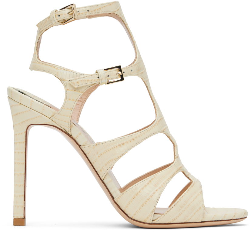 Doplnky Tom Ford TOM FORD Lizard Paradis Heeled Sandals Béžová | W3613-LCL381P
