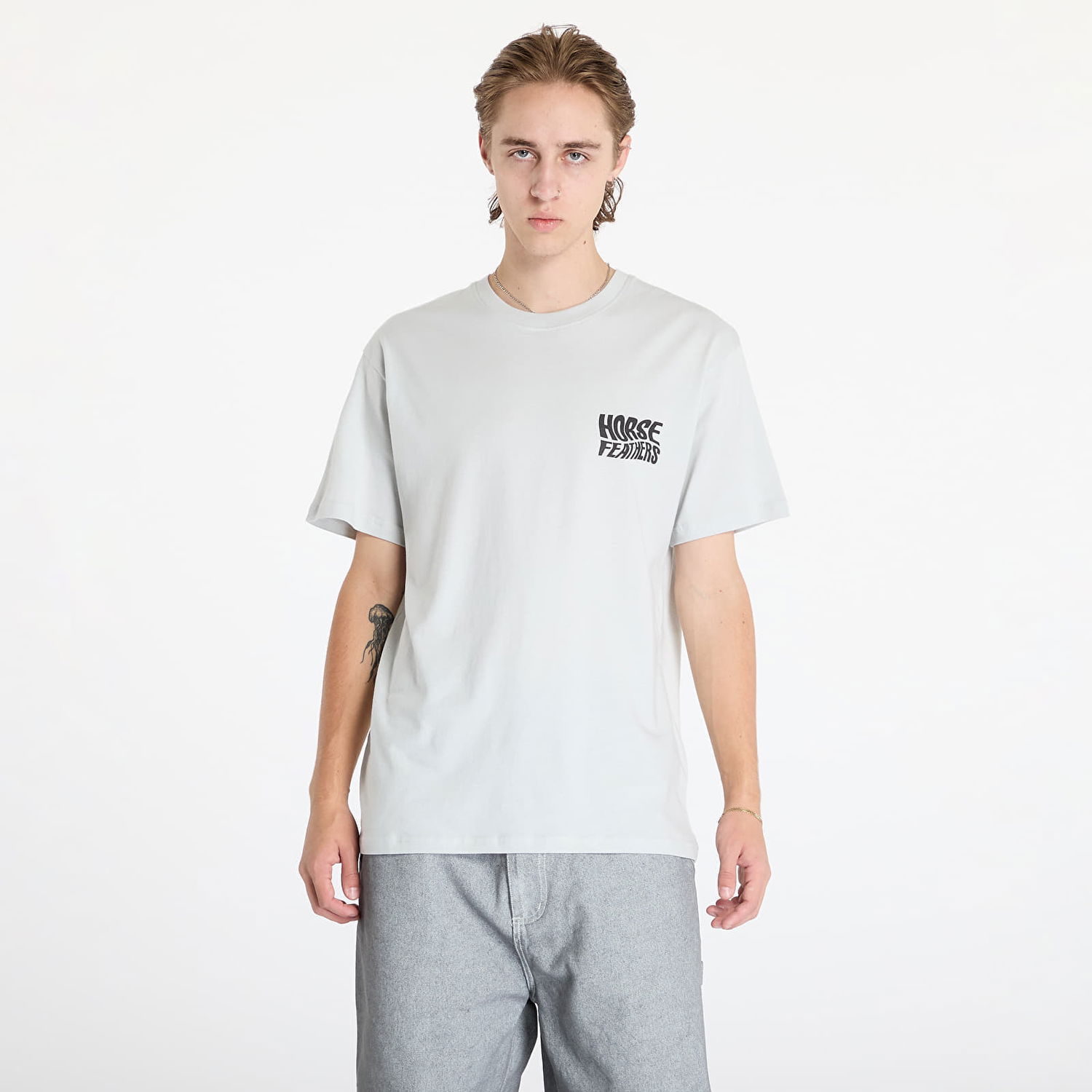 Tričko Horsefeathers Distort T-Shirt Cement M Šedá | SM1366C, 0