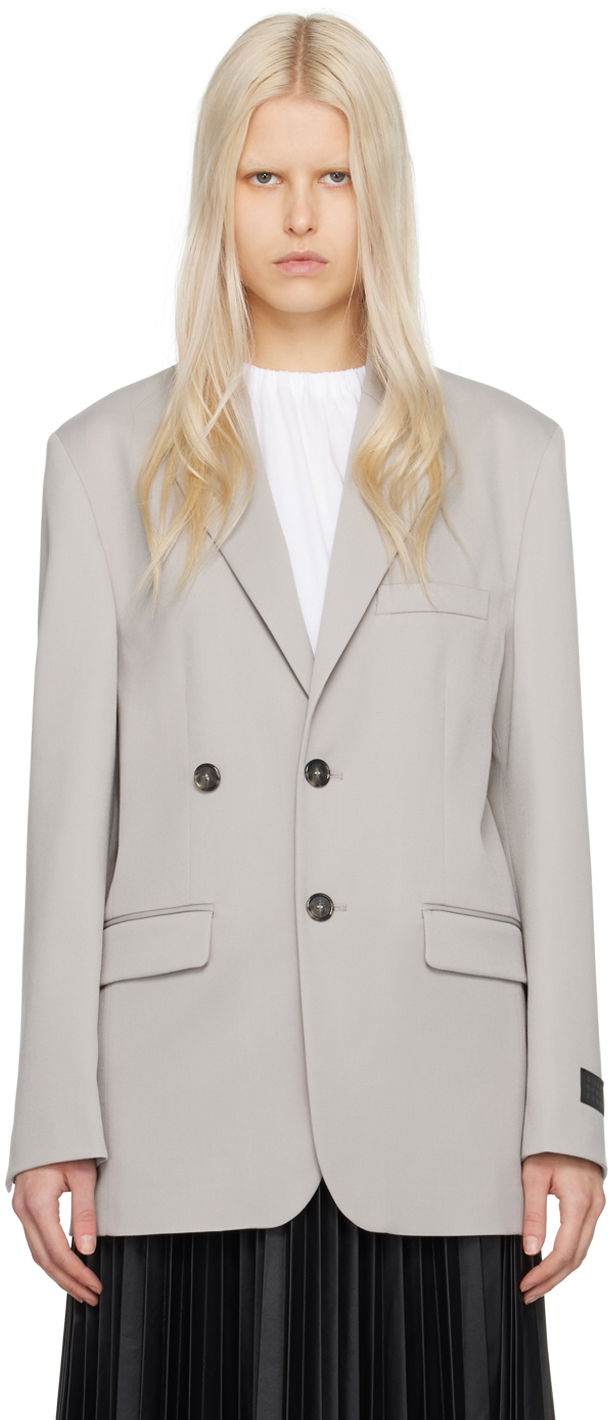 Kabáty Maison Margiela MM6 Double-Breasted Blazer Šedá | S52BN0130 S47848, 0
