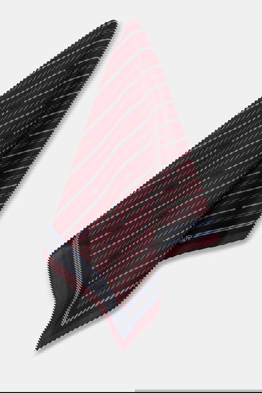 Šál Drôle de Monsieur Drôle de Monsieur Le Foulard Rayure Monogramme Pocket Square Vínová | I.BA021.CO128, 0