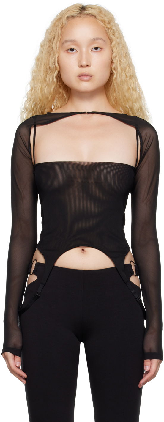 Tričko Miaou Miaou Phoenix Mesh Long Sleeve Top Čierna | 7043-CL, 0