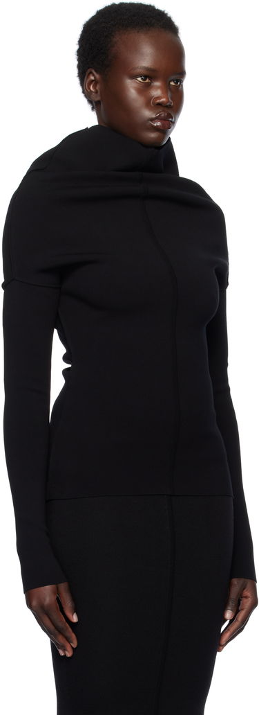 Sveter Rick Owens Rick Owens Hollywood Draped Long Sleeve Turtleneck Top Čierna | RP01E7690 KST, 1