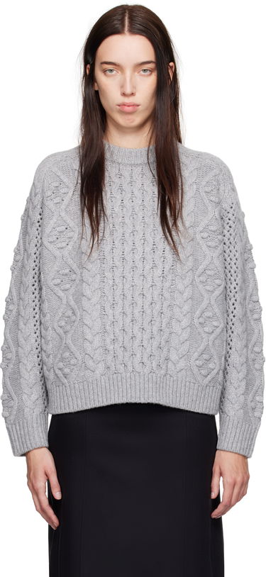 Sveter Loulou de Saison Loulou de Saison Secas Cable Knit Sweater Šedá | SECAS, 0